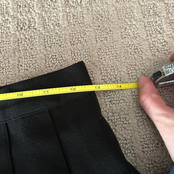 XMM Black Midi Skirt Skort White Crosses Knit Womens Size 1 Goth Retro Gothic - Picture 8 of 9